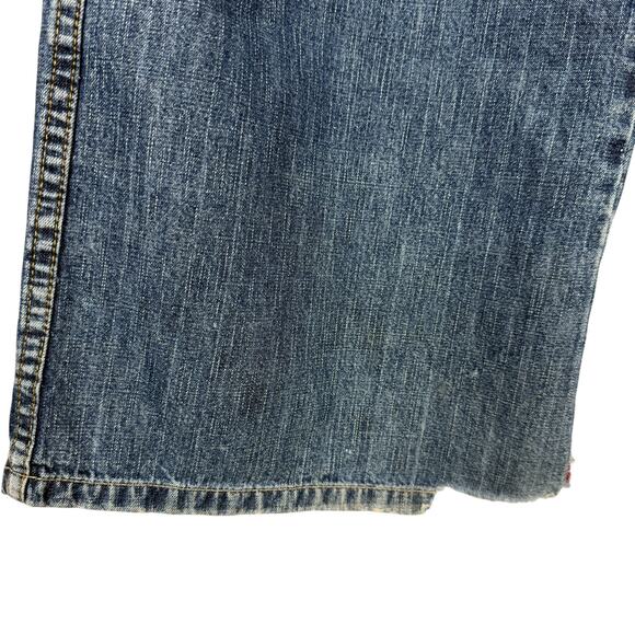 Vintage Y2K KIKWEAR Rave Jeans Mens 26X28.5 Wide Leg Big Pocket Skater Thrashed - Picture 13 of 15